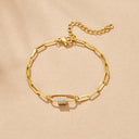 Crystal Paperclip Charm Bracelet