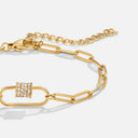 Crystal Paperclip Charm Bracelet