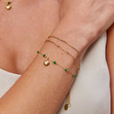 Nerissa Gold Shell & Green Bead Bracelet